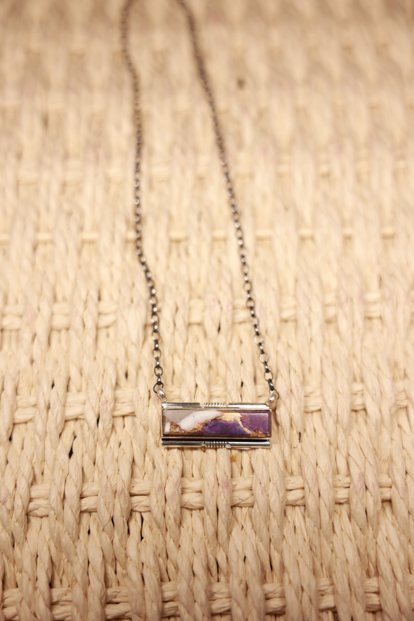 Lavender Dahlia Bar Necklace