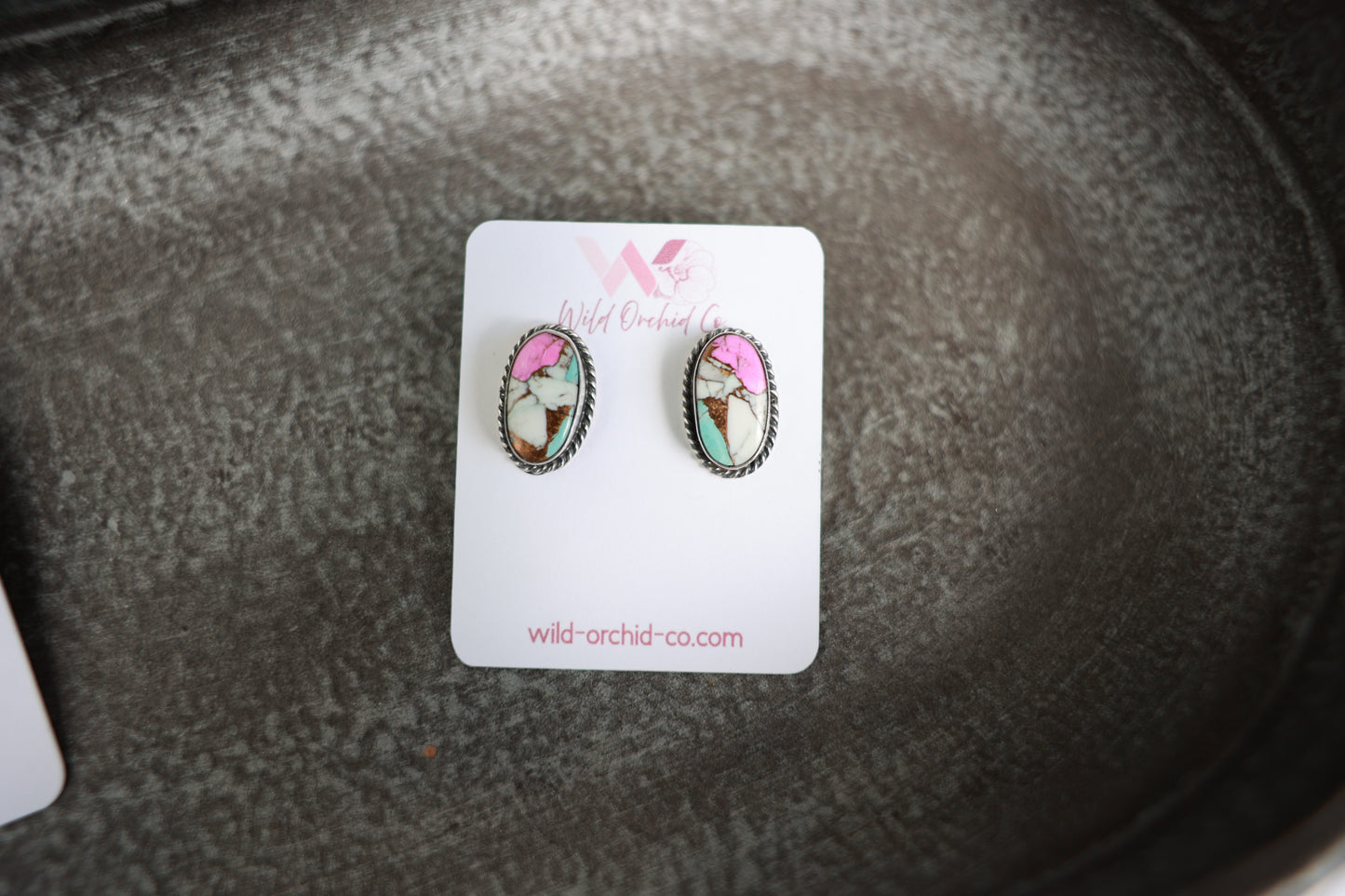 Cotton Candy Dahlia Studs