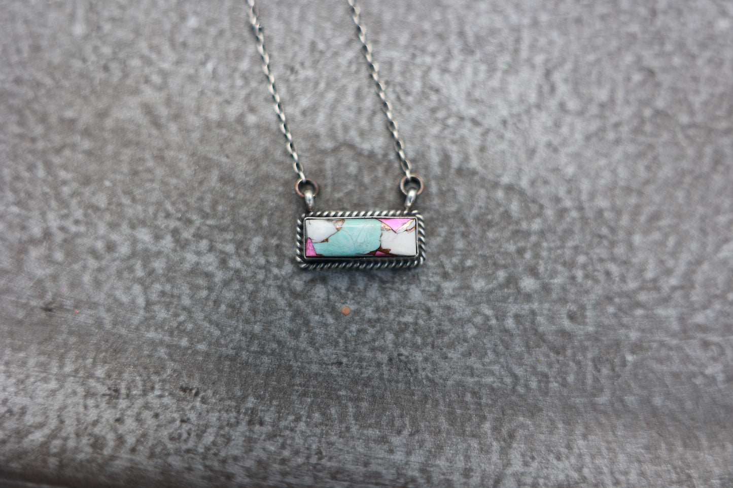 Cotton Candy Dahlia Bar Necklace