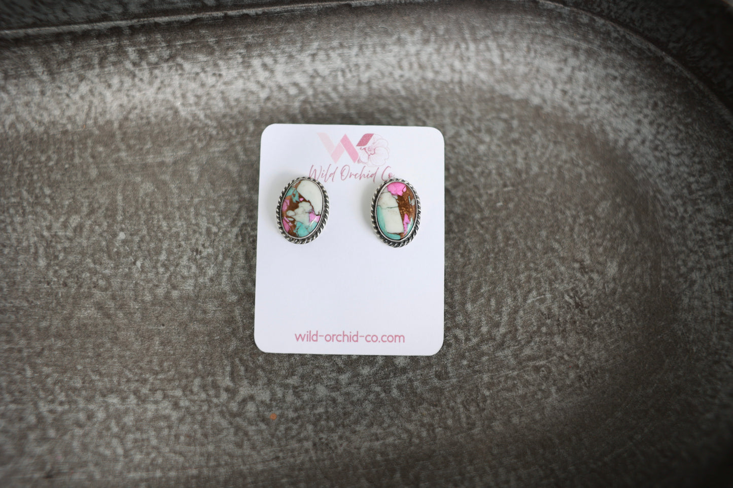 Cotton Candy Dahlia Studs