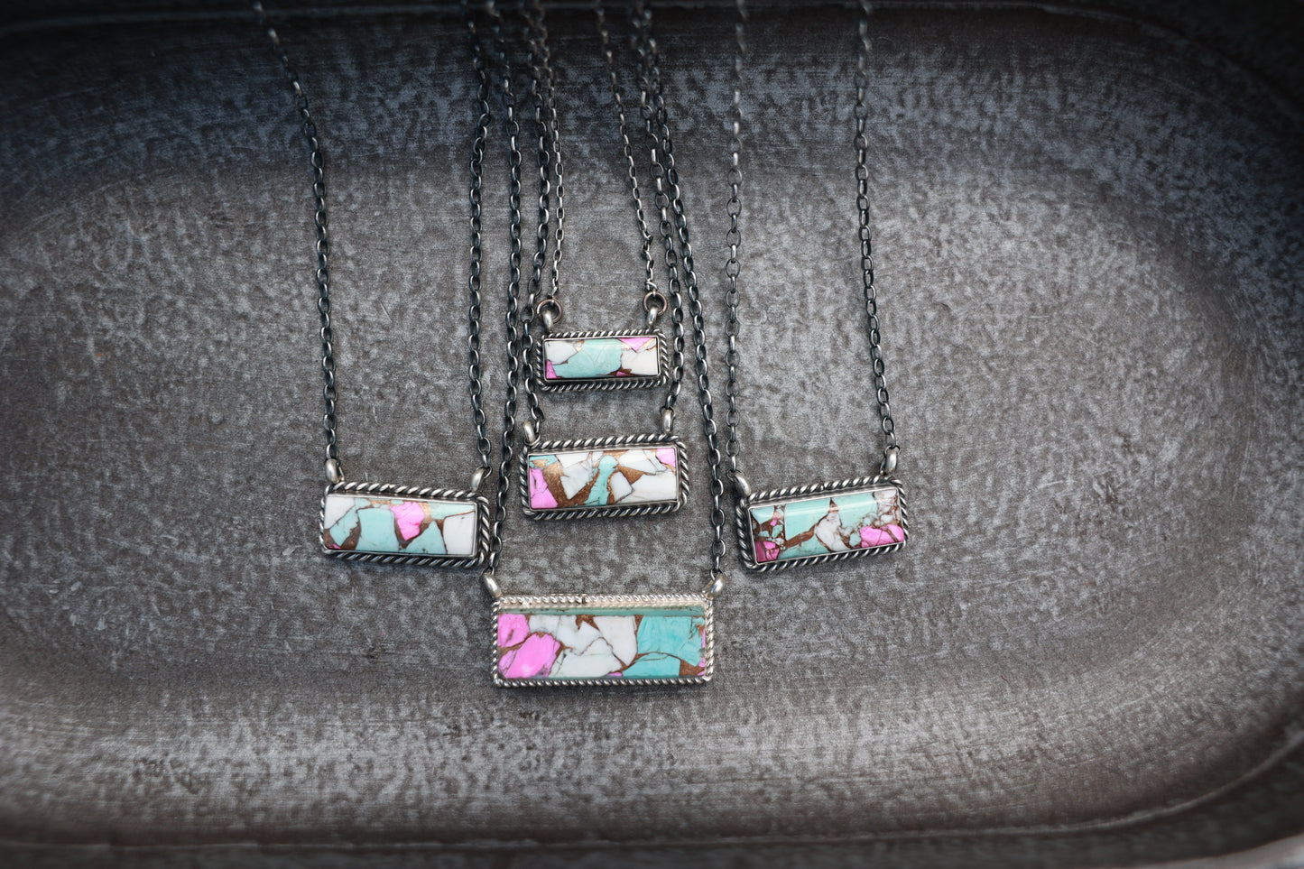Cotton Candy Dahlia Bar Necklace