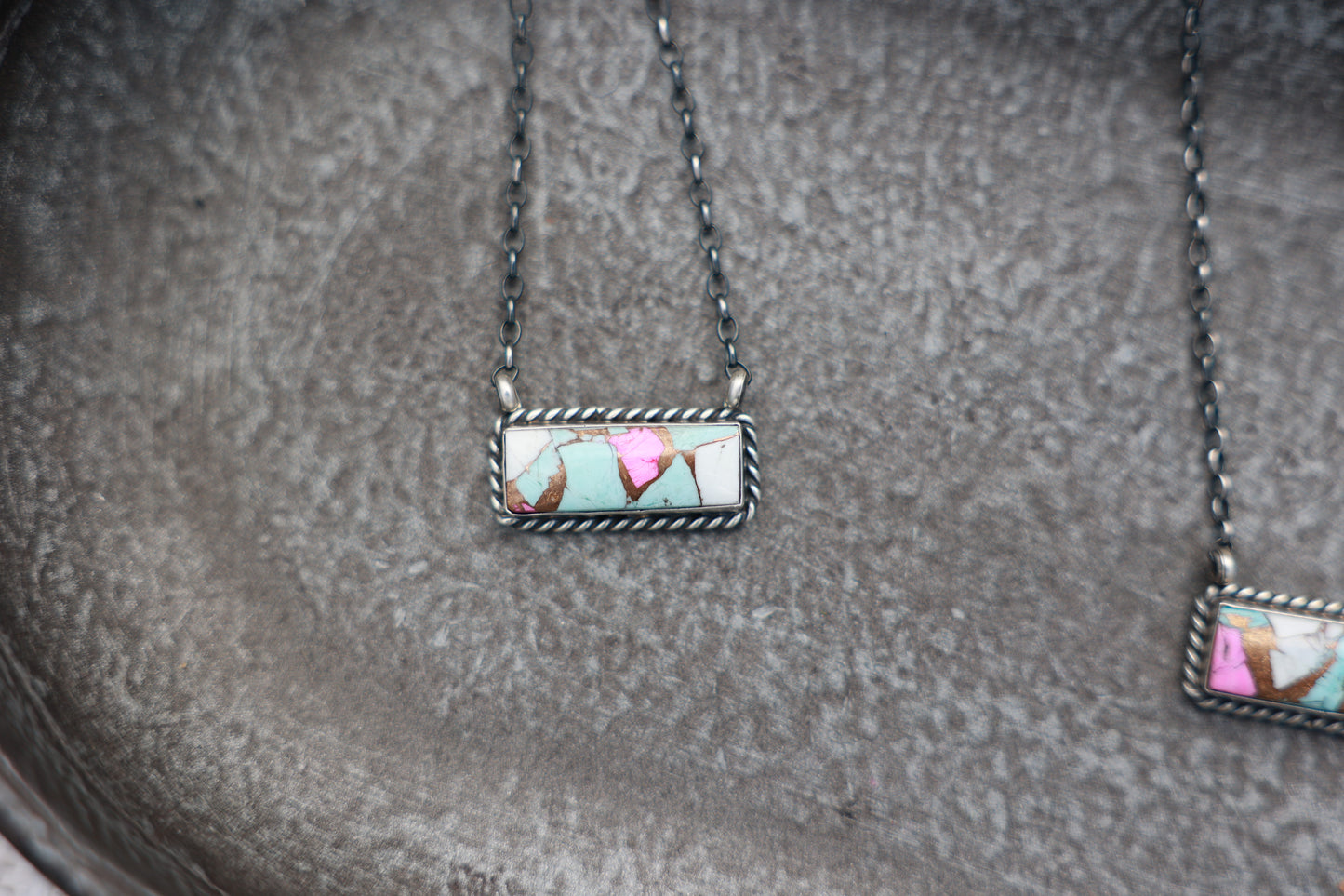 Cotton Candy Dahlia Bar Necklace