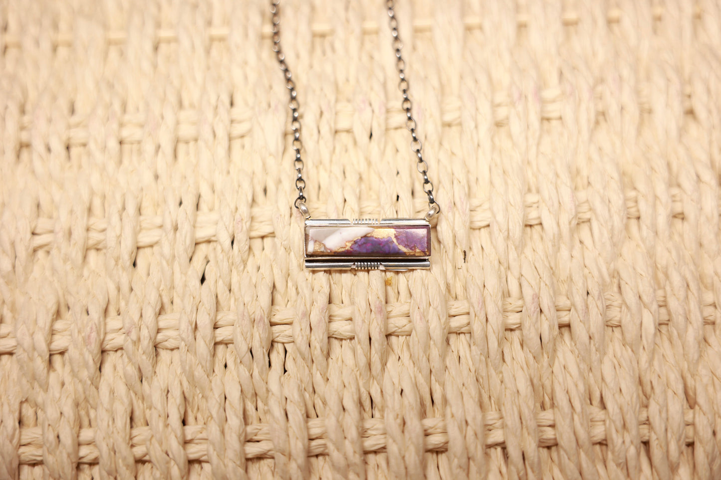 Lavender Dahlia Bar Necklace