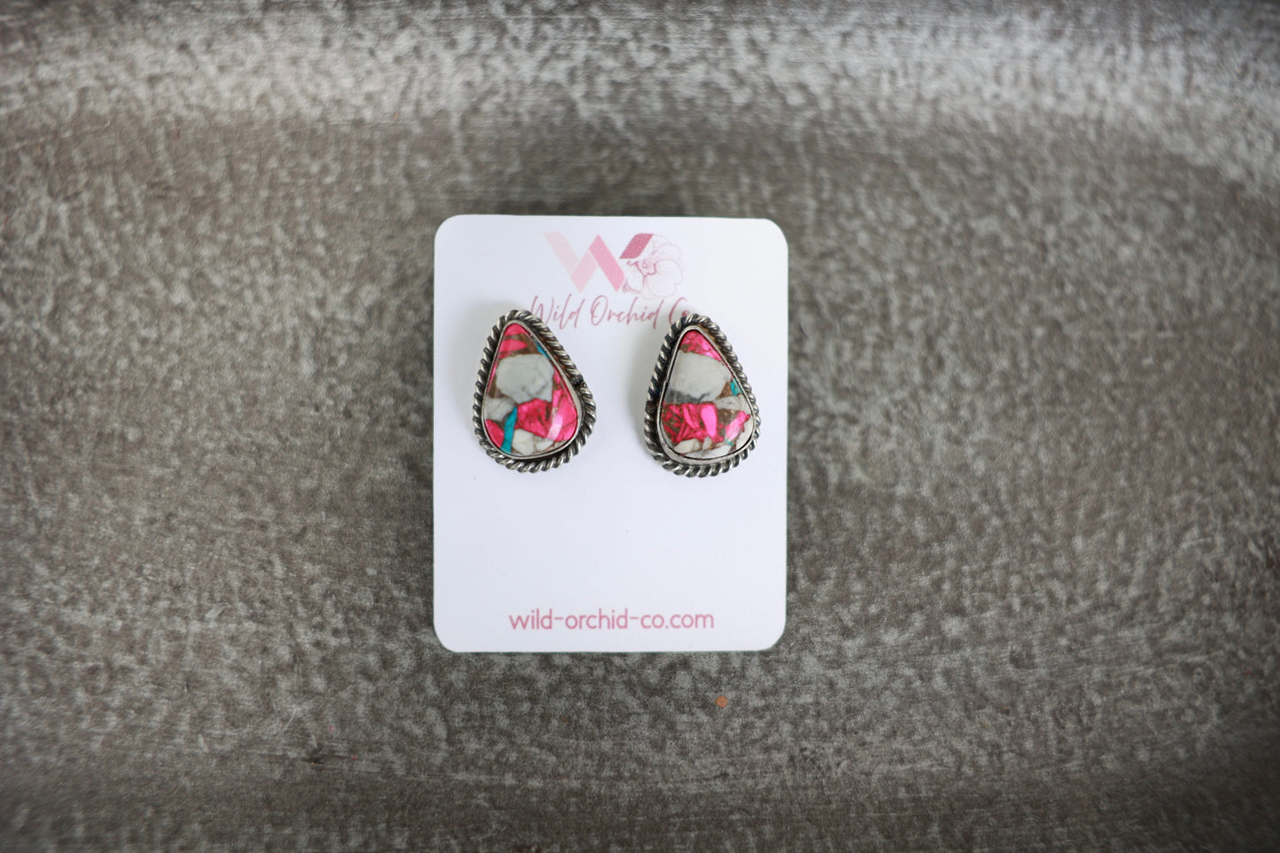 Cotton Candy Dahlia Studs