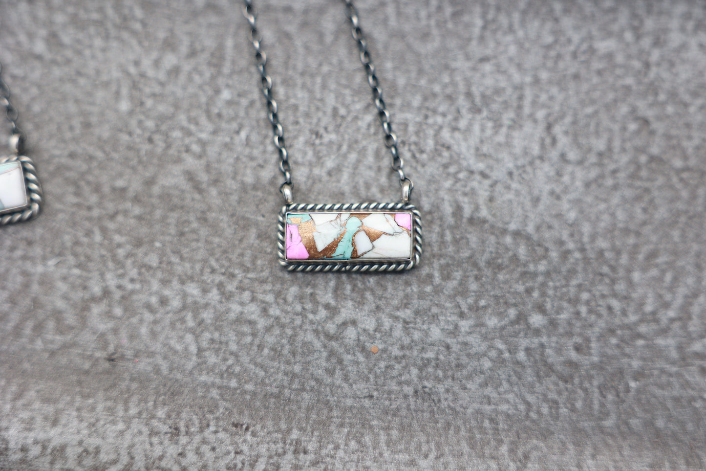 Cotton Candy Dahlia Bar Necklace