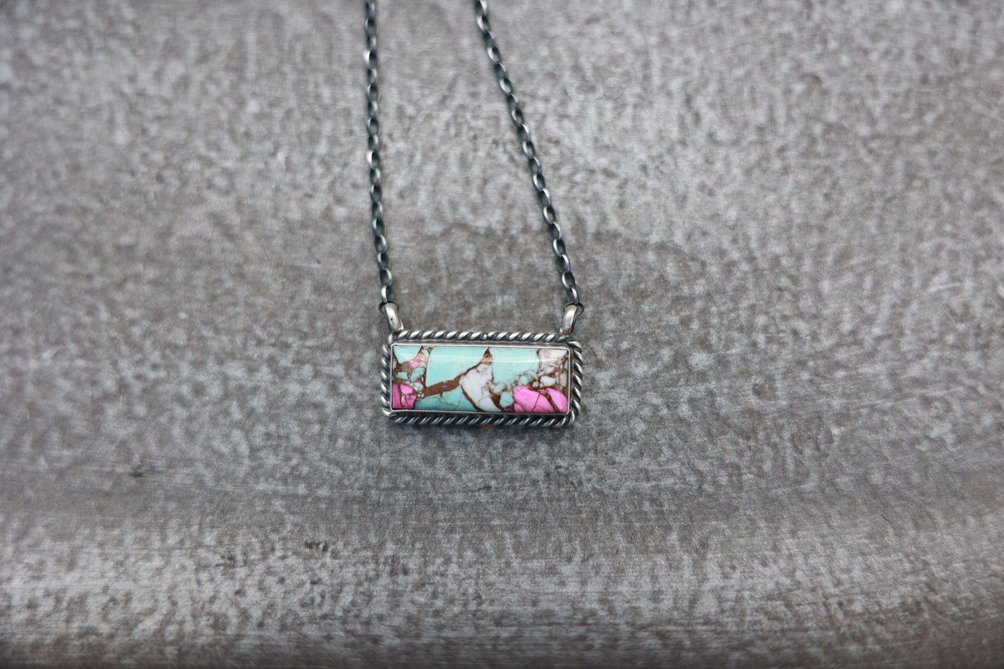 Cotton Candy Dahlia Bar Necklace