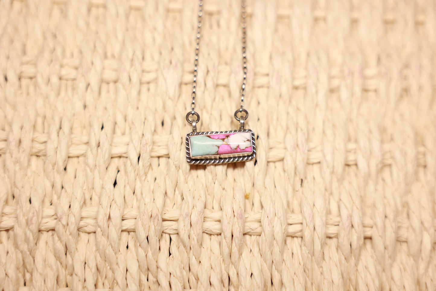 Cotton Candy Dahlia Bar Necklace