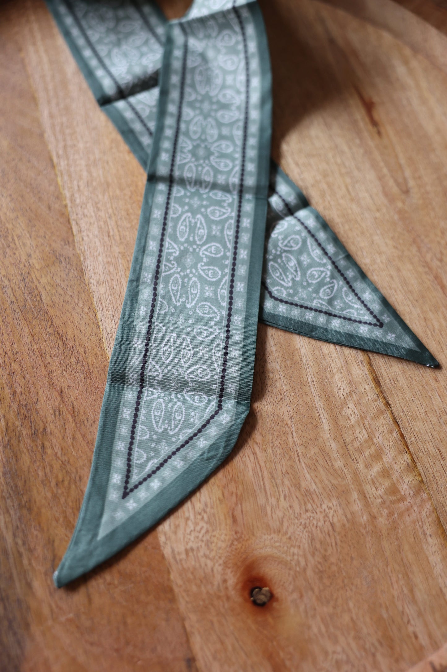 Green Paisley Twilly