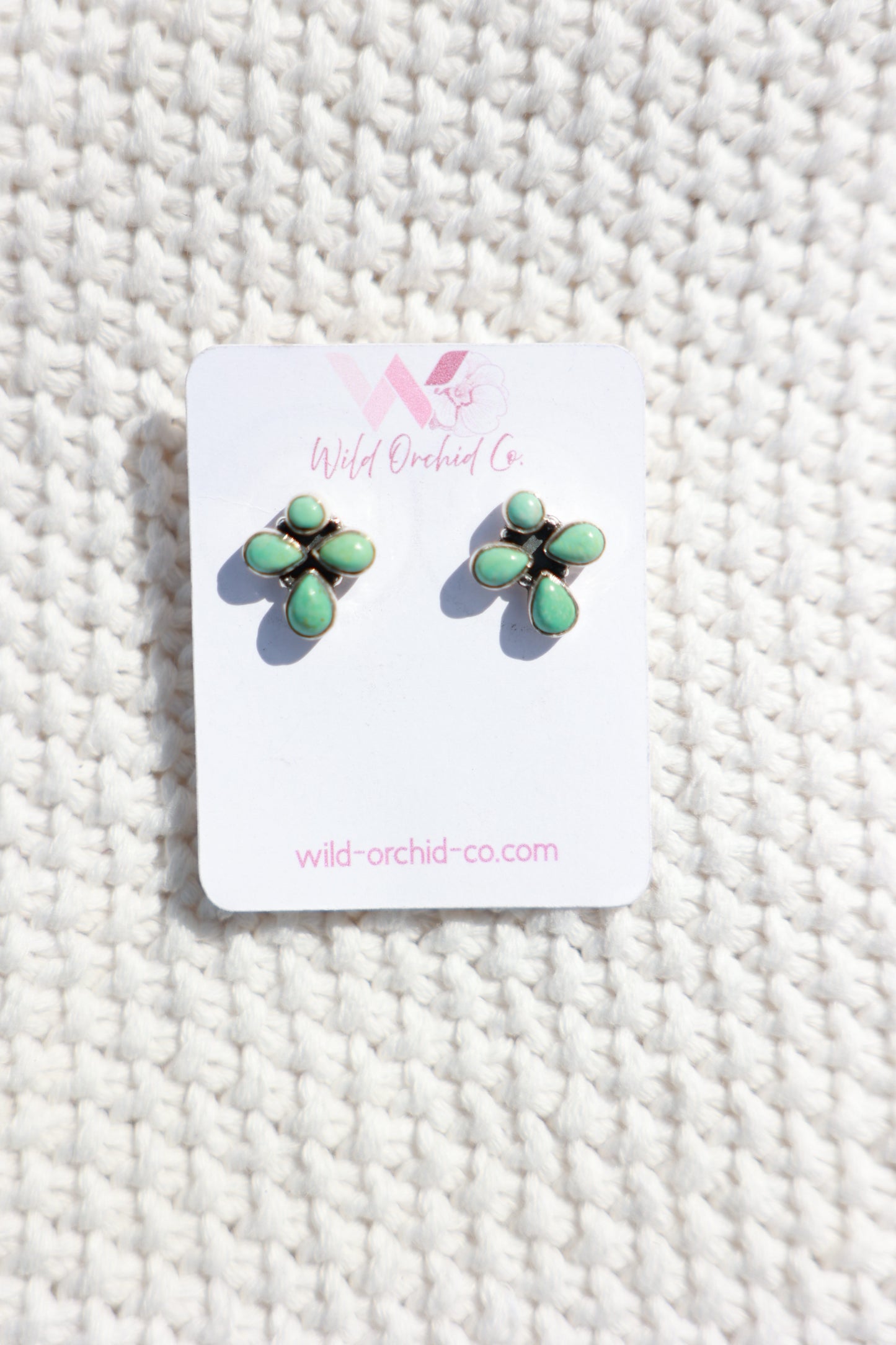 Cross Turquoise Studs