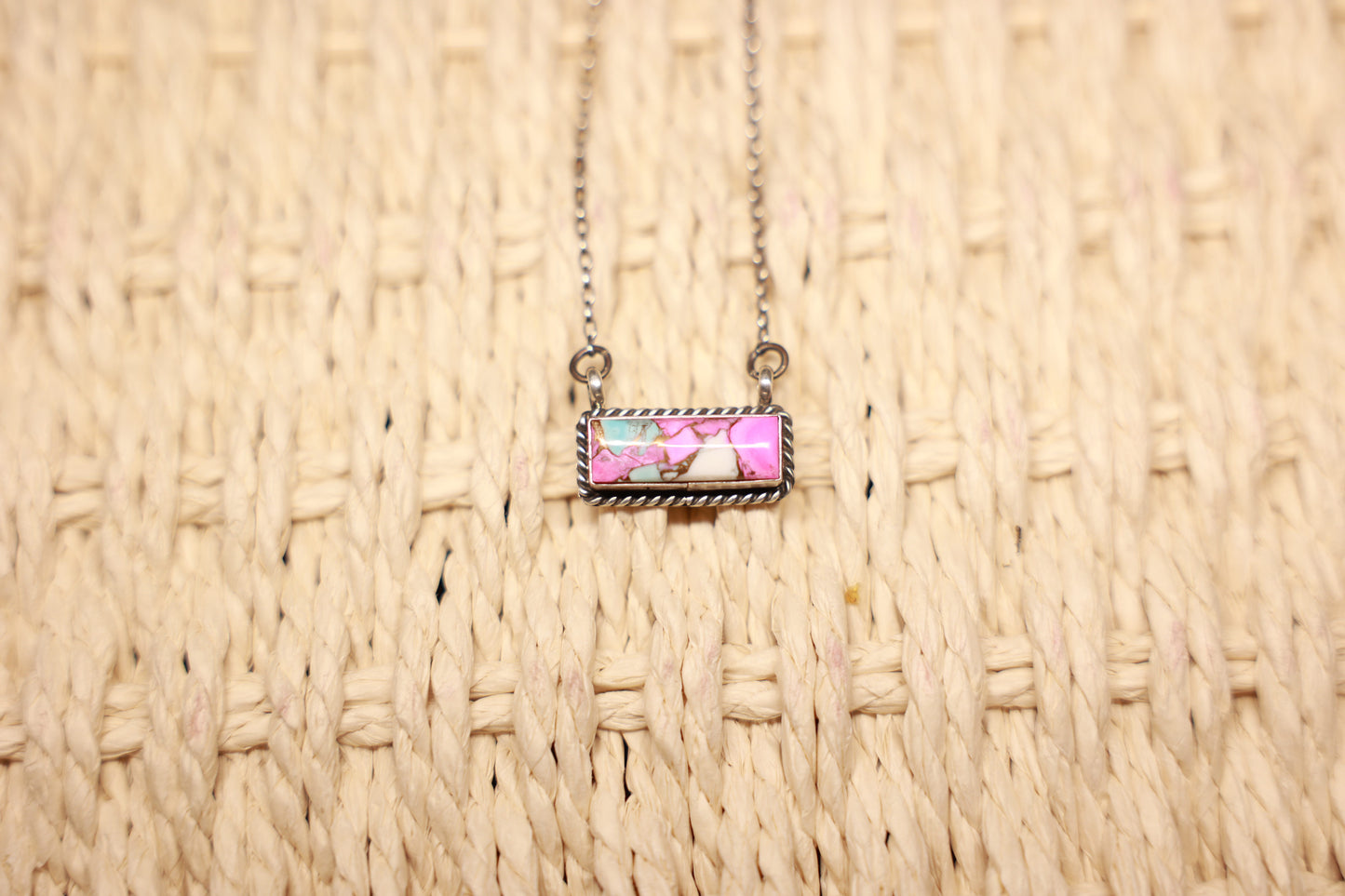 Cotton Candy Dahlia Bar Necklace