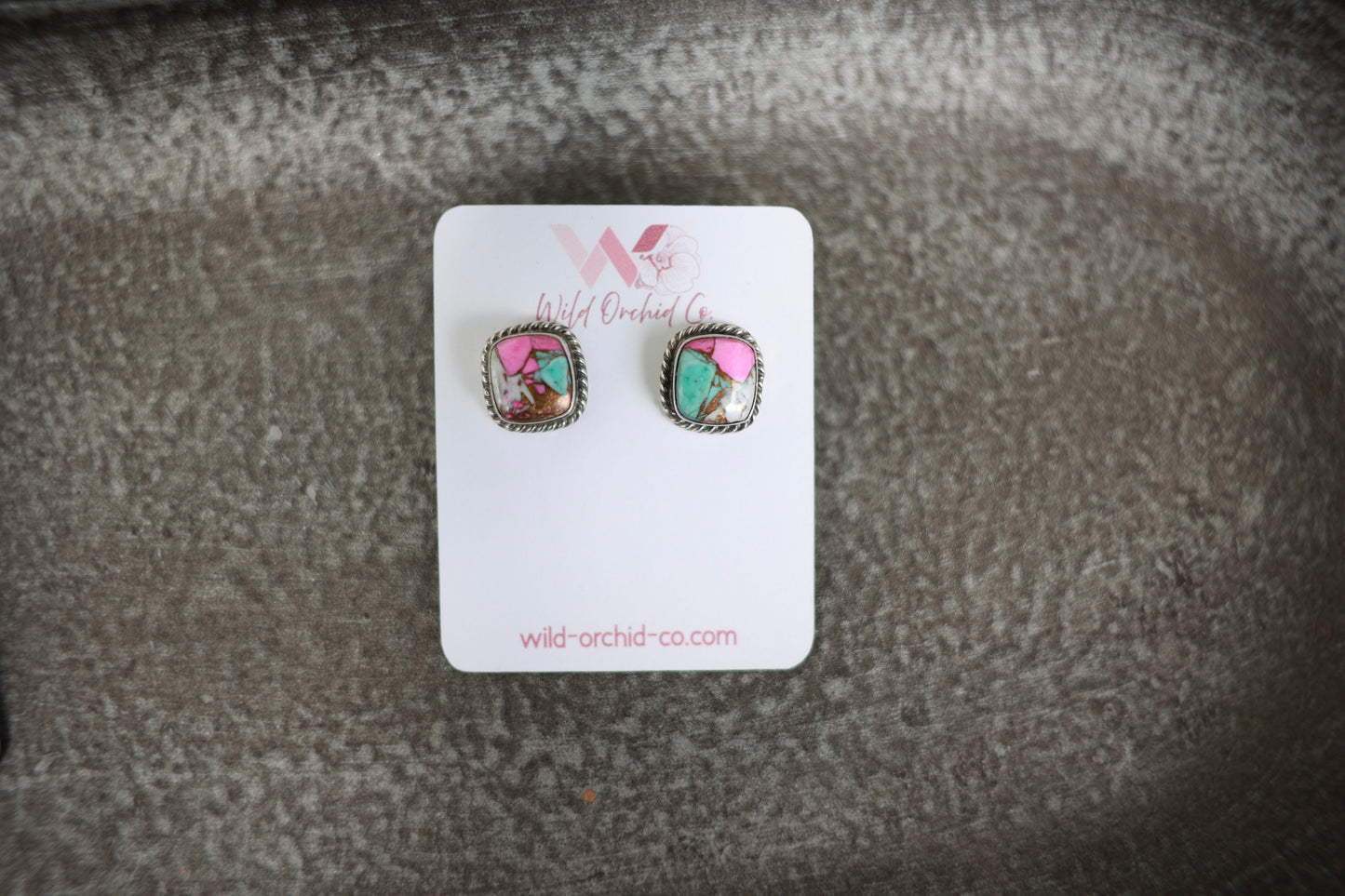 Cotton Candy Dahlia Studs