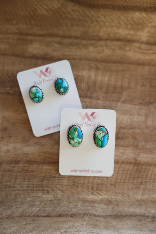 Peacock Dahlia Studs