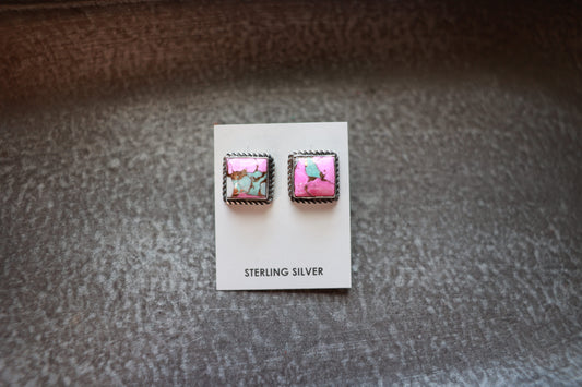 Cotton Candy Dahlia Studs