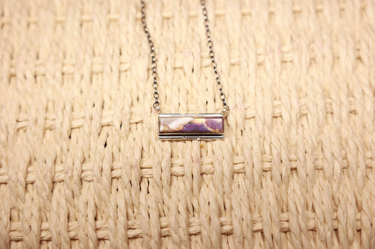 Lavender Dahlia Bar Necklace