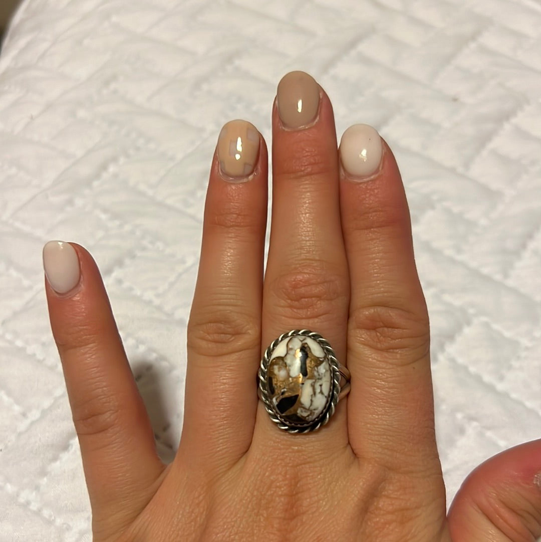 Sophia White Buffalo Ring