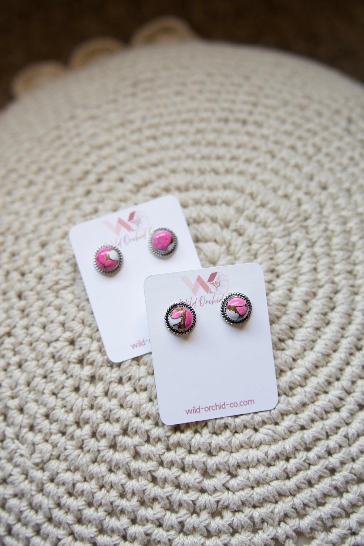 Mini Cotton Candy Dahlia Studs