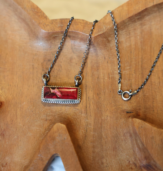 Dahlia Rose Bar Necklace