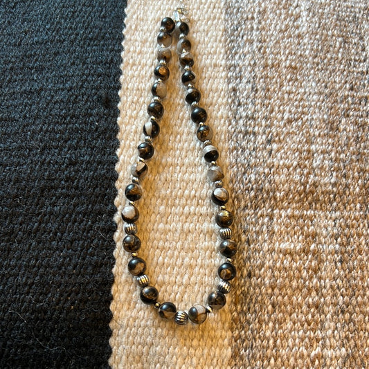 White Buffalo Bronze Necklace